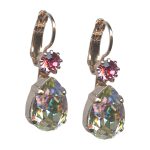 Mariana Earrings Shimmering Luminous Green & Rose Austrian Crystals My Treasures Coll.