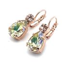 Earrings By Mariana My Treasures Coll. Luminous Green & Vintage Rose Swarovski Crystals