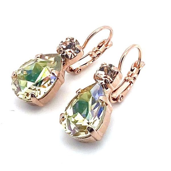 Earrings By Mariana My Treasures Coll. Luminous Green & Vintage Rose Swarovski Crystals