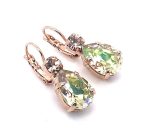 Earrings By Mariana My Treasures Coll. Luminous Green & Vintage Rose Swarovski Crystals - Image 2