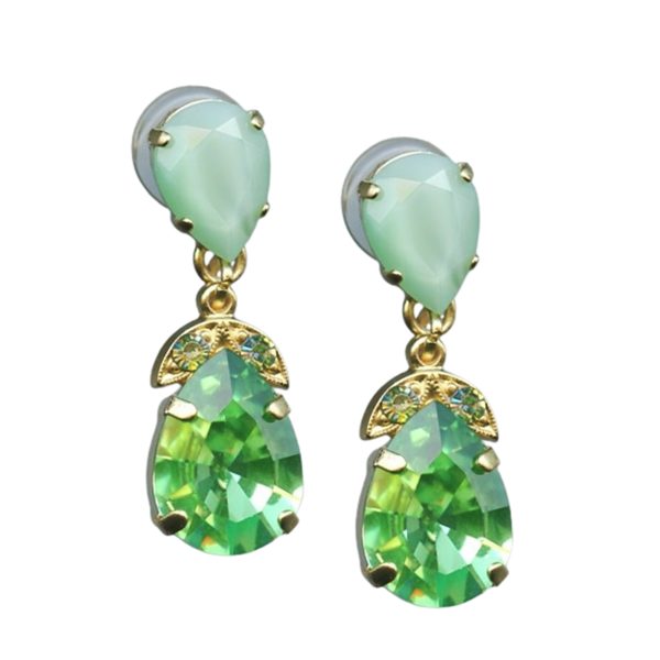 Mariana Earrings Simply Elegant Peridot & Mint Green Austrian Crystals My Treasures Coll.