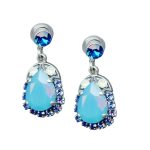 Mariana Earrings Sophisticated Royal Blue, White Opal, & Caribbean Blue Opal Austrian Crystals Zhang Silk Road Coll. - Image 3