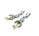 Mariana Earrings Dangling Pearl Mineral, White Opal, & AB Austrian Crystals Sweet Summer Coll. - Image 2