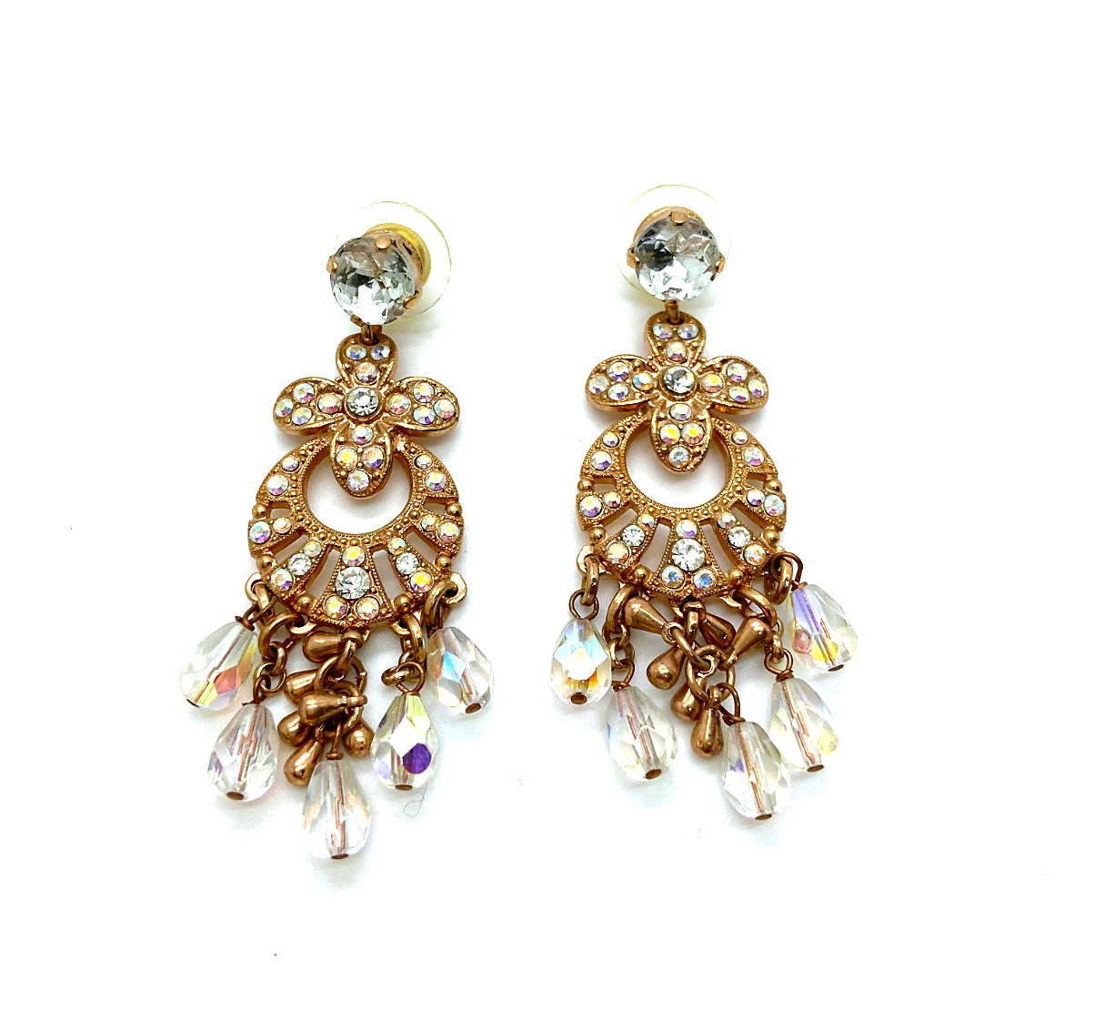 E-1036-2-001AB-RG6 (1) Mariana Earrings Shimmering Aurora Boreale & Clear Austrian Crystals My Treasures Coll. - Image 1