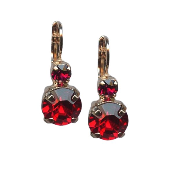 Mariana Earrings Stunning Ruby Austrian Crystals My Treasures Coll.