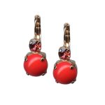 Mariana Earrings Beautiful Coral Orange & Rose Austrian Crystals Saffron Silk Road Coll.
