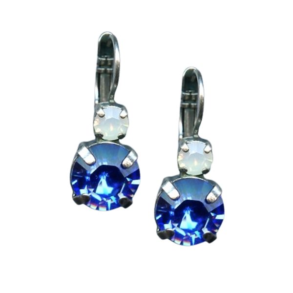 Mariana Earrings Exquisite Sapphire & White Opal Austrian Crystals My Treasures Coll.