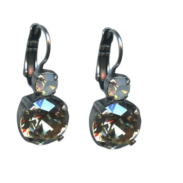 Mariana Earrings Precious White Opal & Golden Shadow Austrian Crystals My Treasures Coll.