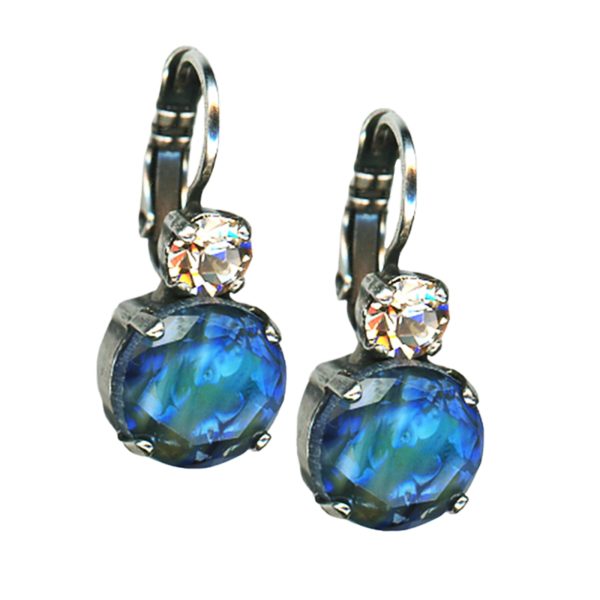 Mariana Earrings Alluring Marbled Blue & Silk Austrian Crystals My Treasures Coll.