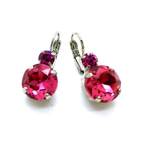 Mariana Earrings Charming Fuchsia Austrian Crystals My Treasures Coll.