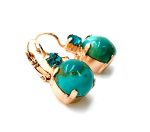 Mariana Earrings  My Treasures Coll. Turquoise Mineral & Blue Zircon Austrian Crystals - Image 3