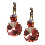 Earrings By Mariana Woman Hyacinth and Padparadscha Swarovski Crystals