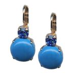Mariana Earrings Howlite Turq Mineral & Sapphire Austrian Crystals My Treasures Coll. - Image 3