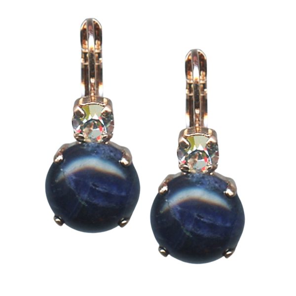 Mariana Earrings Elegant Sodalite Mineral & Clear Austrian Crystals My Treasures Coll.