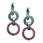 Mariana Earrings Fab Dangling Blue Zircon & Indian Pink Austrian Crystals Sorbet Sweet Summer Coll. - Image 3