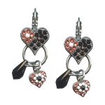 Mariana Earrings Gorgeous Jet Black, Padparadscha, & White Opal Austrian Crystals Pomegranate Silk Road Coll.