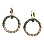 Mariana Earrings Elegant Jet Black & Vintage Rose Austrian Crystals Black Velvet Songbook Coll. - Image 3