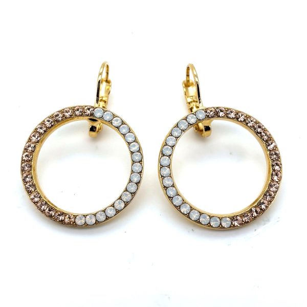 Earrings By Mariana Woman Glamorous White Opal and Silk Swarovski Crystals