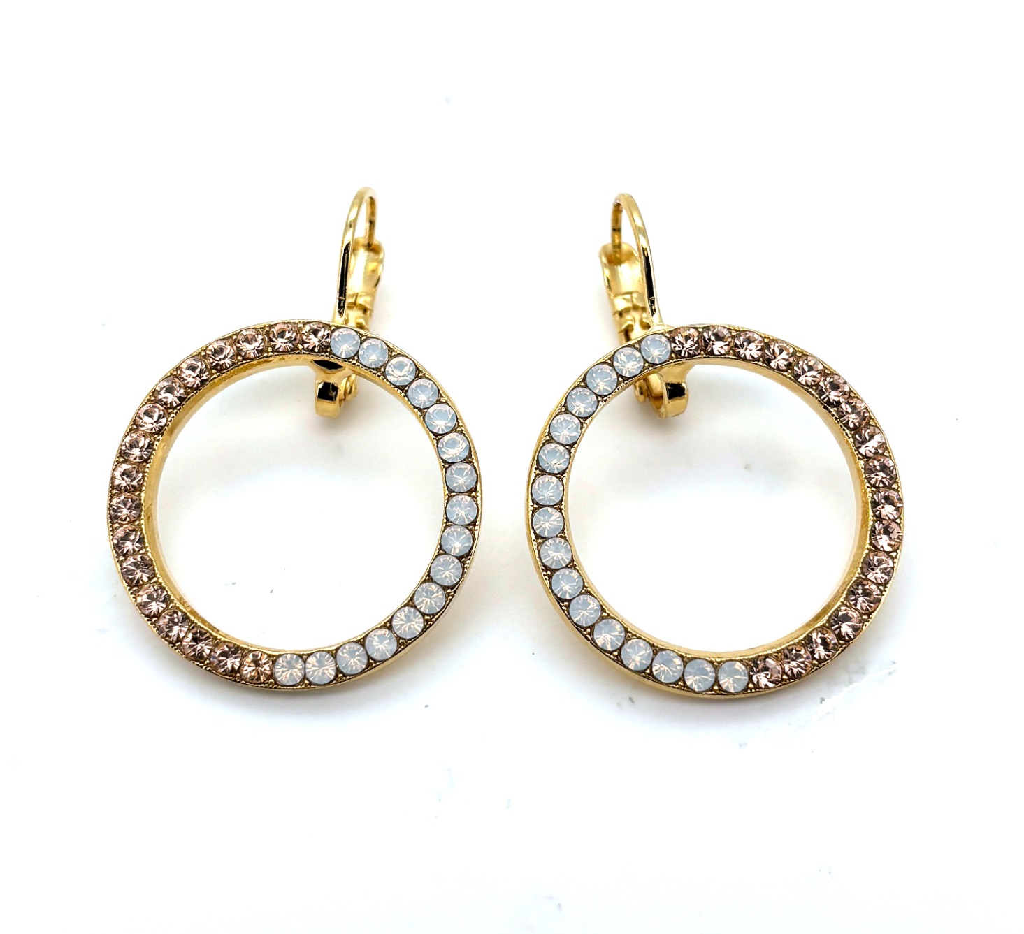 E-1039-6-2333-YG6 (3) Earrings By Mariana Woman Glamorous White Opal and Silk Swarovski Crystals - Image 1