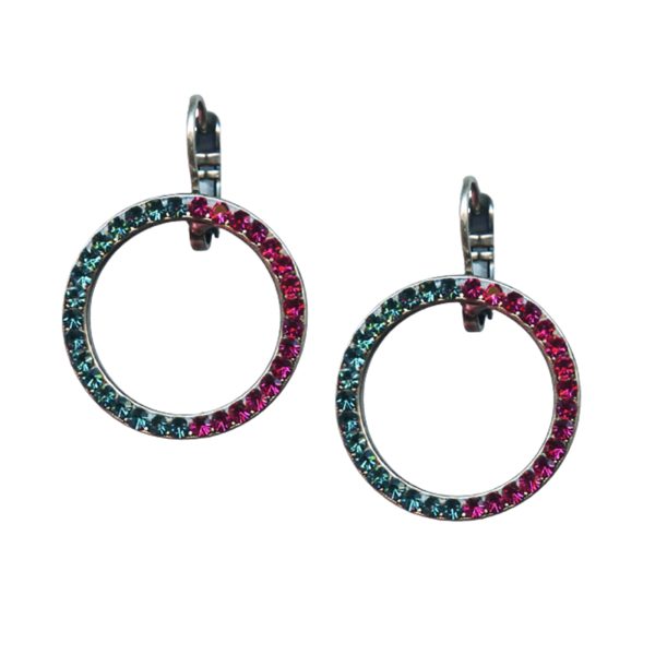 Mariana Earrings Fashionable Blue Zircon & Indian Pink Austrian Crystals Sorbet Sweet Summer Coll.