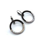 Earrings By Mariana Woman Fashionable AB and Jet Black Swarovski Crystals - Image 3