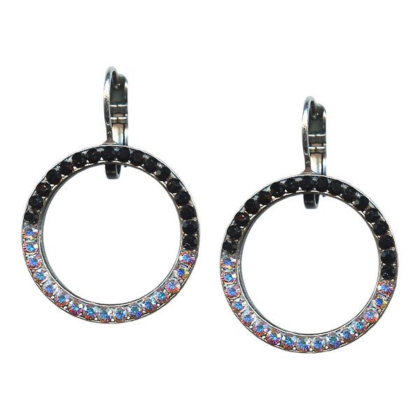 Earrings By Mariana Woman Fashionable AB and Jet Black Swarovski Crystals