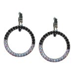 Earrings By Mariana Woman Fashionable AB and Jet Black Swarovski Crystals - Image 2
