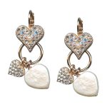 Mariana Earrings Shimmering White Shell & Pearl Mineral, Clear, & AB Austrian Crystals My Treasures Coll. - Image 3