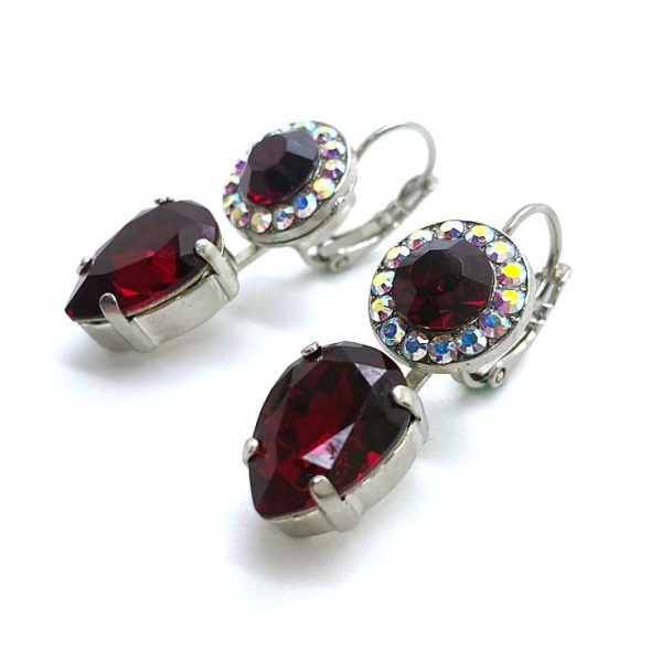 Mariana Earrings Stunning Siam & AB Austrian Crystals My Treasures Coll.