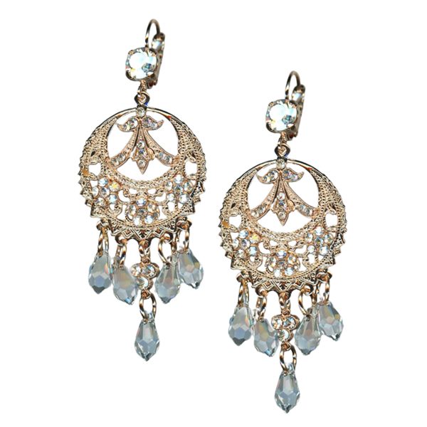 Mariana Earrings Shimmering Moonlight & AB Austrian Crystals My Treasures Coll.