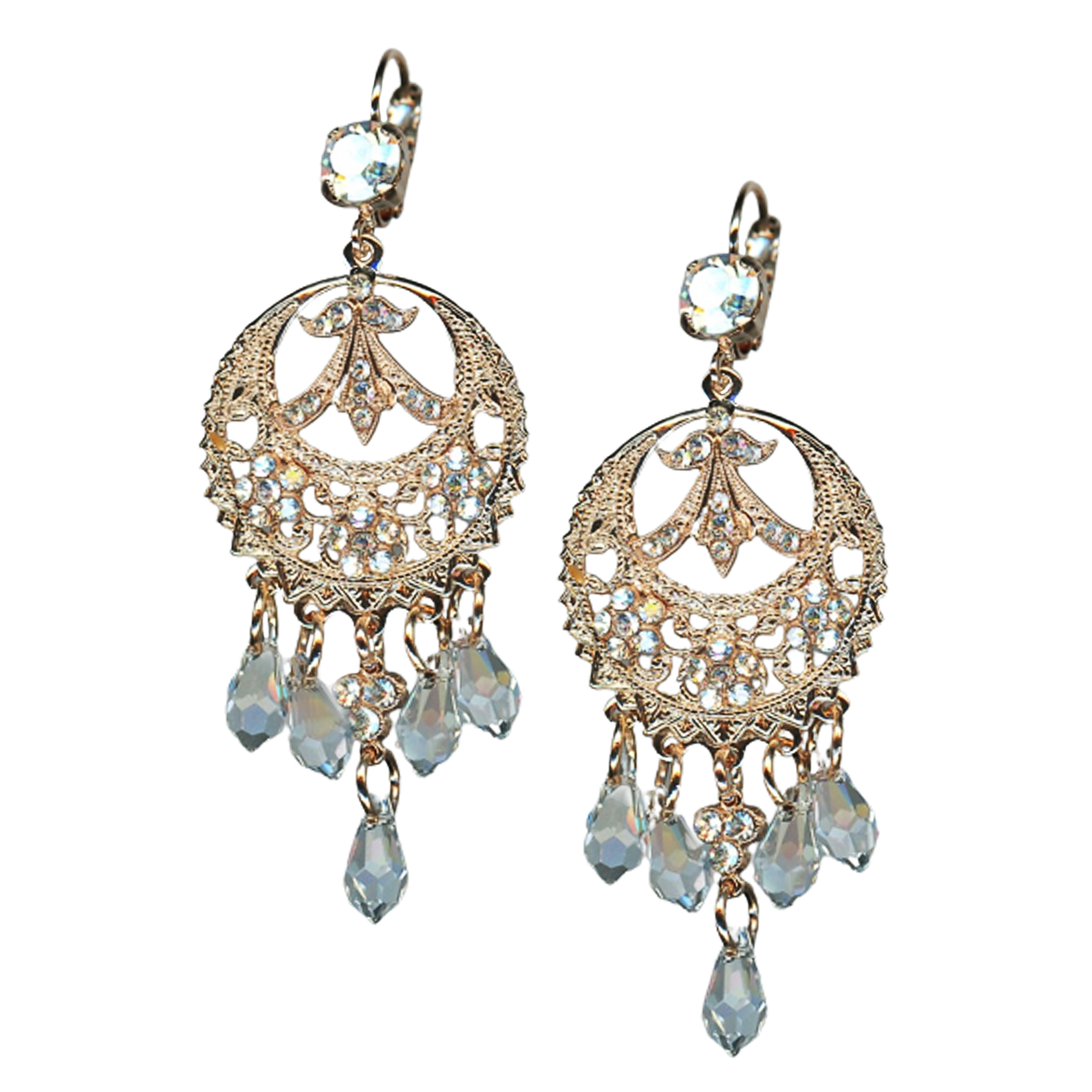 E-1043-1-001MOL-RG6(1) Mariana Earrings Shimmering Moonlight & AB Austrian Crystals My Treasures Coll. - Image 1