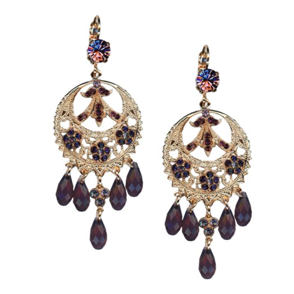 Earrings By Mariana Woman Sophisticated Lilac and Purple Velvet Swarovski Crystals