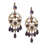 Earrings By Mariana Woman Sophisticated Lilac and Purple Velvet Swarovski Crystals - Image 2