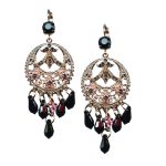 Mariana Earrings Elegant Jet Black, Lt Rose, & Silver Night Austrian Crystals Peppermint The Sweet Life Coll. - Image 2