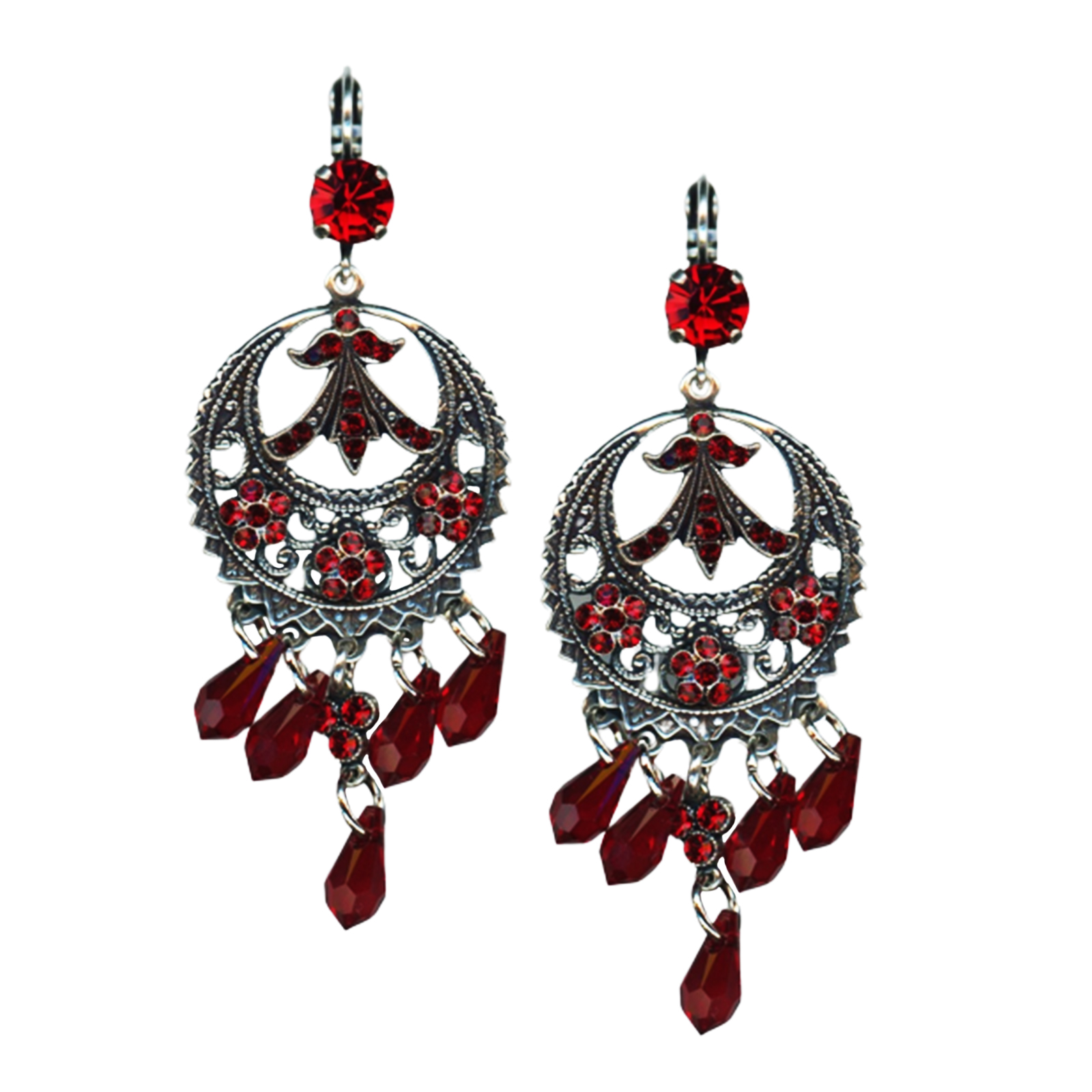 E-1043-1-208208-SP6(1) Mariana Earrings Exquisite Siam Austrian Crystals Primrose Cocktail Hour Coll. - Image 1