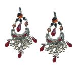 Mariana Earrings Glamorous Ruby Red, Jet, Black Diamond, & Amber Austrian Crystals Red Stiletto Paradise Coll.