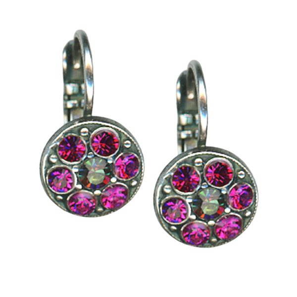 Earrings By Mariana Woman Floral Fuchsia and Vitrail Swarovski Crystals
