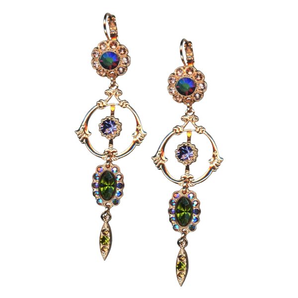 Earrings By Mariana Woman Fab Dangling Heliotrope and Tanzanite Swarovski Crystals