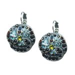 Earrings By Mariana Woman Detailed Indicolite, Jet and Olivine Swarovski Crystals - Image 3