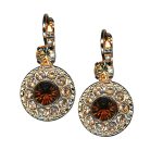 Mariana Earrings Sophisticated Golden Shadow & Smoked Topaz Austrian Crystals Out Of Africa Winter 2021 Coll. - Image 3