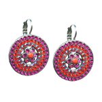 Mariana Earrings Floral Encrusted Fuchsia, Siam, AB, & Coral Austrian Crystals Lady Marmalade Songbook Coll. - Image 3
