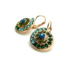 Mariana Earrings Shell Shape Aquamarine, Blue Opal & Apple Green Austrian Crystals Jade Silk Road Coll. - Image 3
