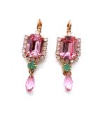 Earrings By Mariana Pina Colada Cocktail Hour Coll. Adorable Rose, Rose Opal, Pacific Opal & Violet Austrian Crystals