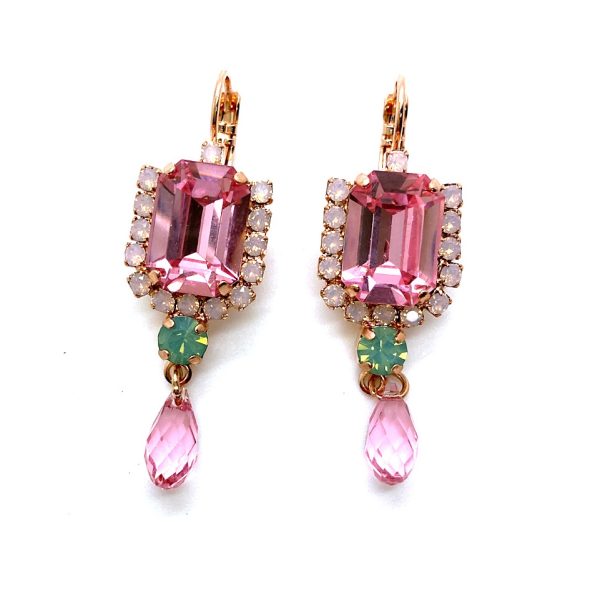Earrings By Mariana Pina Colada Cocktail Hour Coll. Adorable Rose, Rose Opal, Pacific Opal & Violet Austrian Crystals