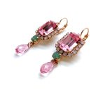 Earrings By Mariana Pina Colada Cocktail Hour Coll. Adorable Rose, Rose Opal, Pacific Opal & Violet Austrian Crystals - Image 2