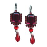 Mariana Earrings Stunning Siam, Ruby, & Burgundy Austrian Crystals Lady In Red Songbook Coll. - Image 2