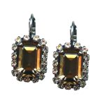 Mariana Earrings Simply Elegant Golden Shadow & Clear Austrian Crystals Kalahari Africa Coll. - Image 2