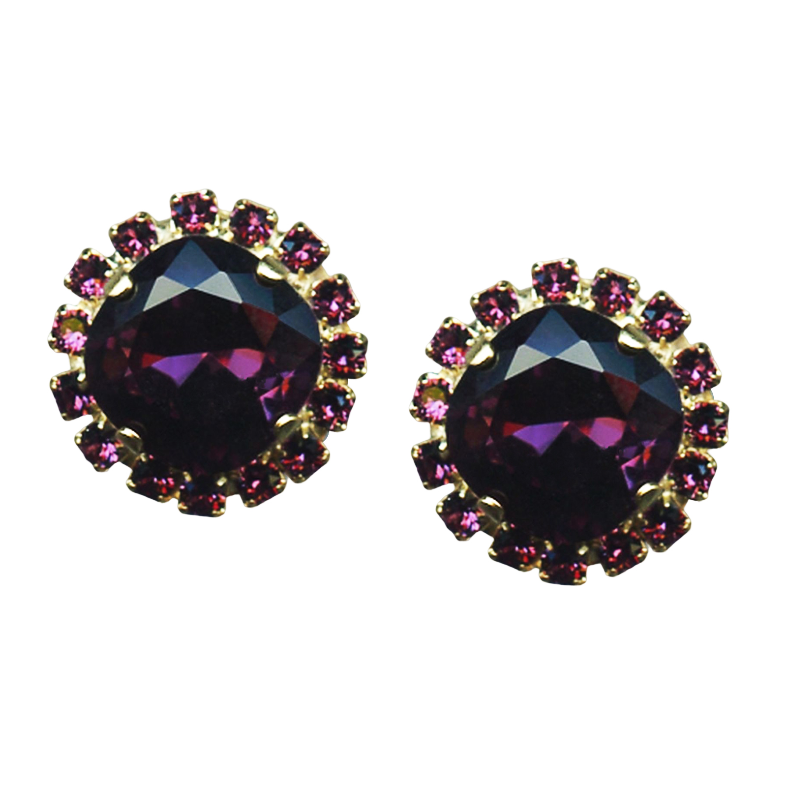 E-1080-4-204204-YG2(1) Mariana Earrings Sophisticated Amethyst Austrian Crystals My Treasures Coll. - Image 1