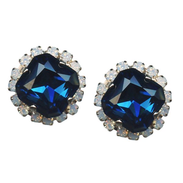 Mariana Earrings Elegant Montana Blue & White Opal Austrian Crystals My Treasures Coll.