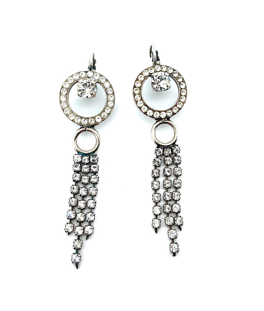 E-1083-001-SP6 (1) Mariana Earrings Chandelier Clear Austrian Crystals Sweet Summer Coll. - Image 1